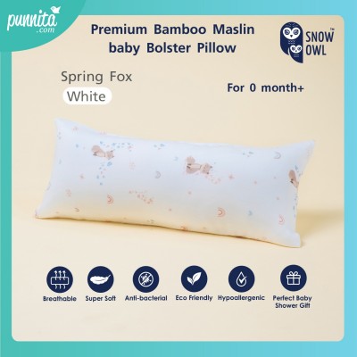 SNOW OWL BAMBOO Baby bolster หมอนข้างเด็กระดับพรีเมี่ยม - Spring Fox White